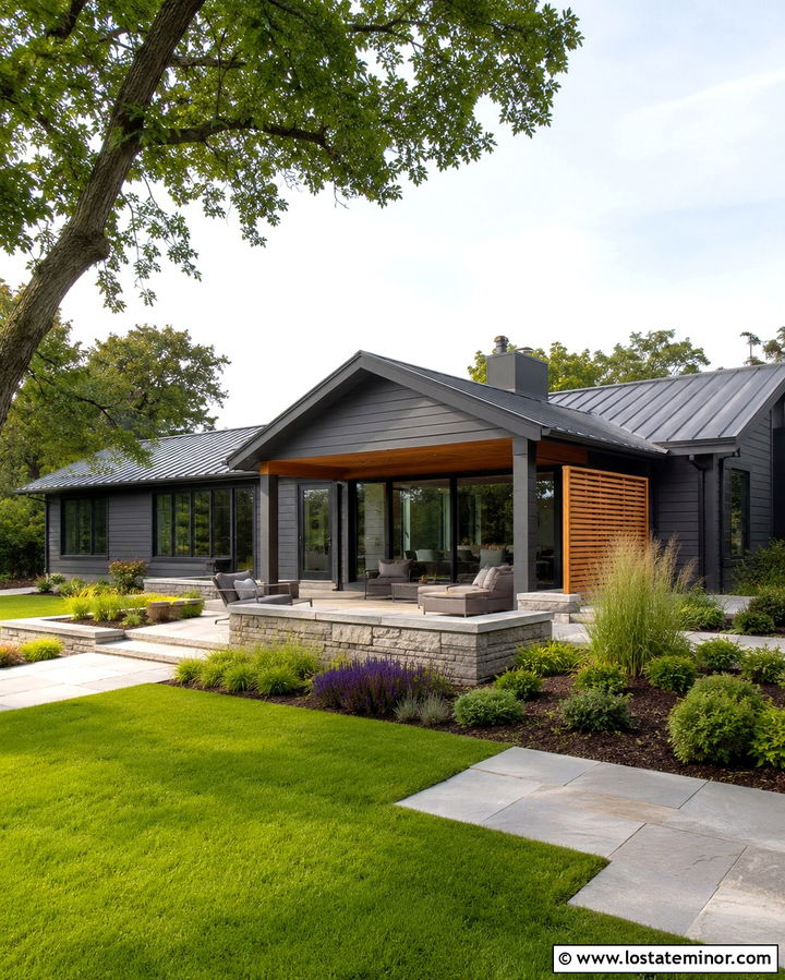 Slate Grey House With Patio Sunroom - 30 Slate Grey House Design With Sunroom Ideas