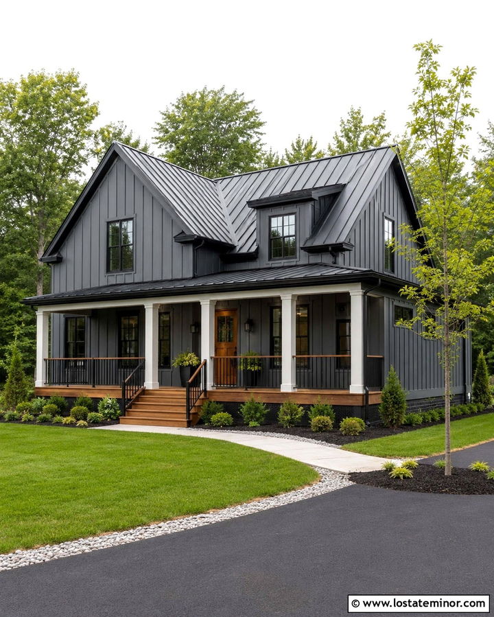 Slate Grey House With Picture Frame Deck - 30 Slate Grey House Design With Deck Ideas
