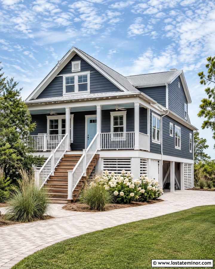 Slate Grey House With Powder Blue Accents - 30 Slate Grey House Design With Accents Ideas