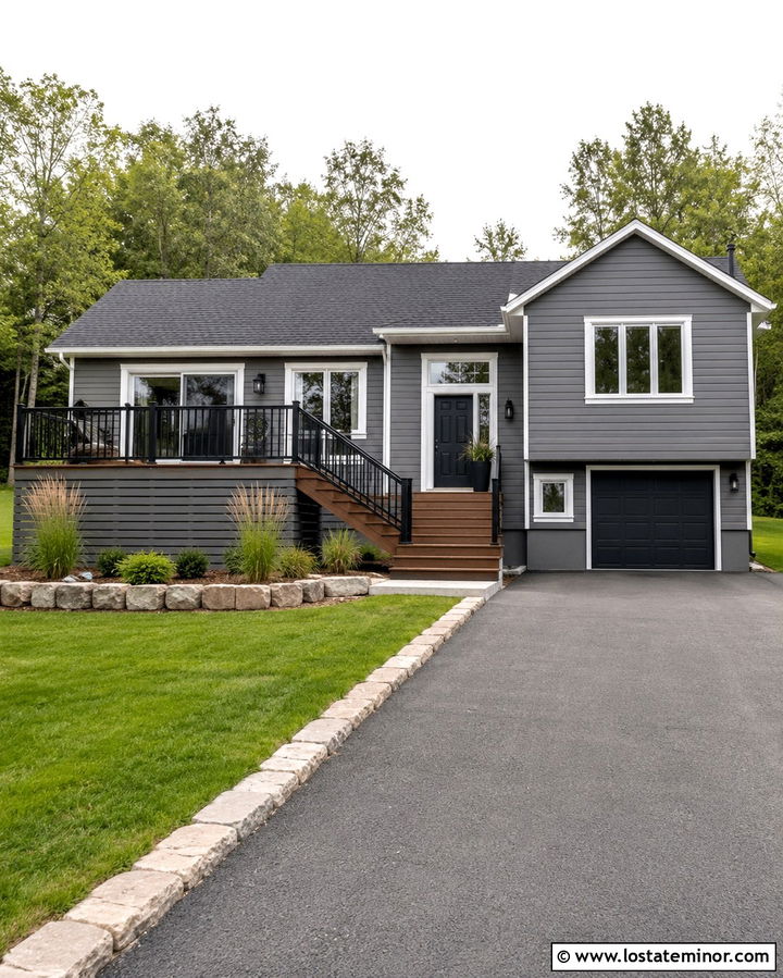Slate Grey House With Raised Deck - 30 Slate Grey House Design With Deck Ideas