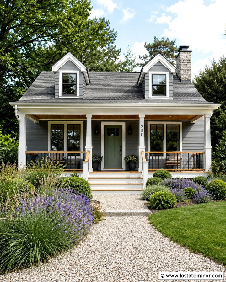 Slate Grey House With Sage Green Door - 30 Slate Grey House Design With Dormers Ideas