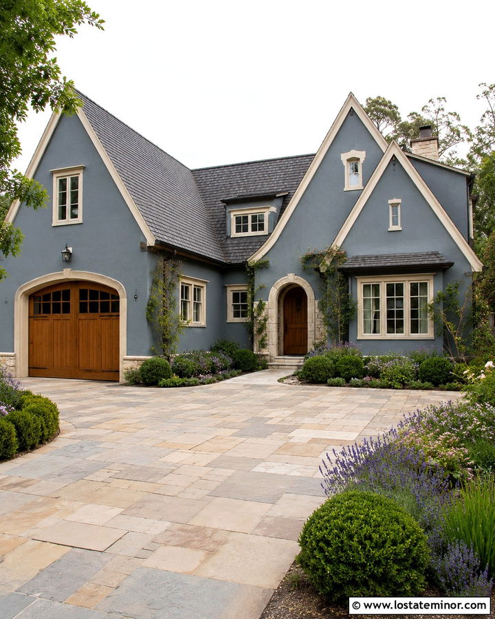 Slate Grey House With Sandstone Driveway - 30 Slate Grey House Design With Driveway Ideas