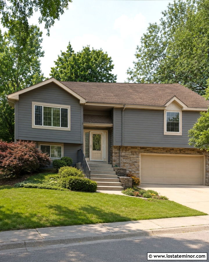 Slate Grey House With Sandstone Storm Door - 30 Slate Grey House Design With Storm Door Ideas