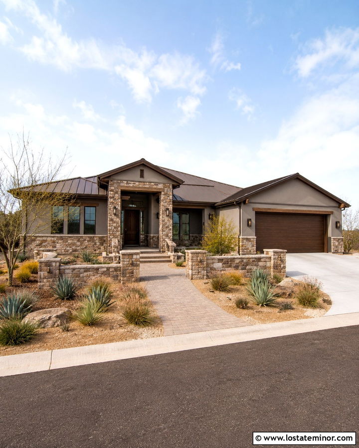 Slate Grey House With Sandstone Wainscoting - 30 Slate Grey House Design With Wainscoting Ideas