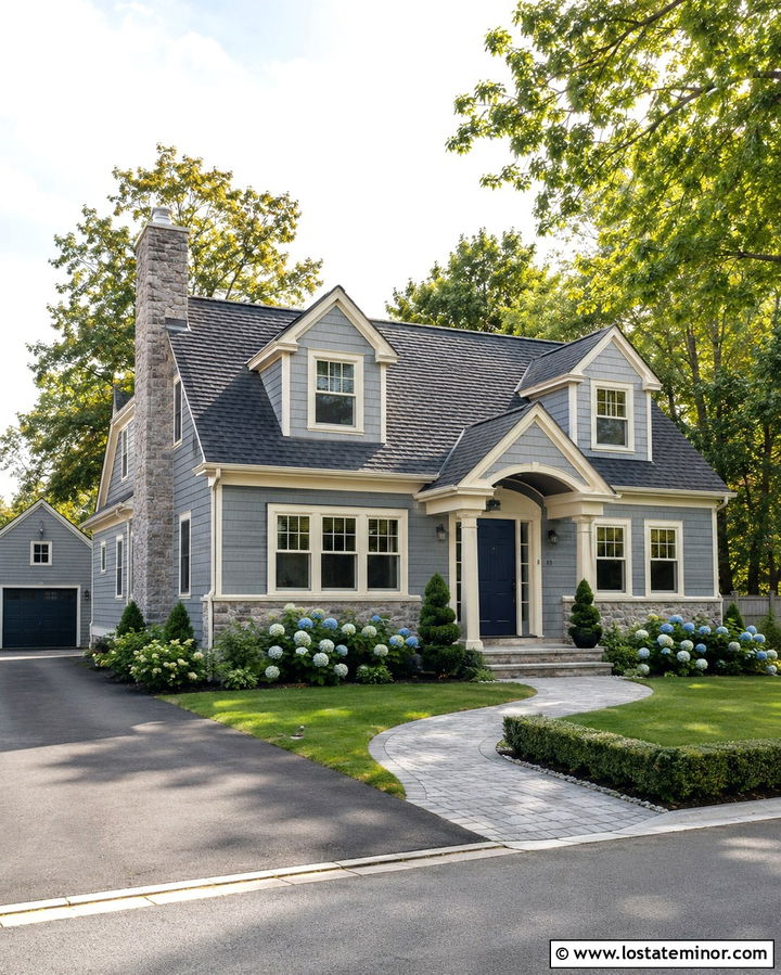 Slate Grey House With Shake Gables - 30 Slate Grey House Design With Gables Ideas