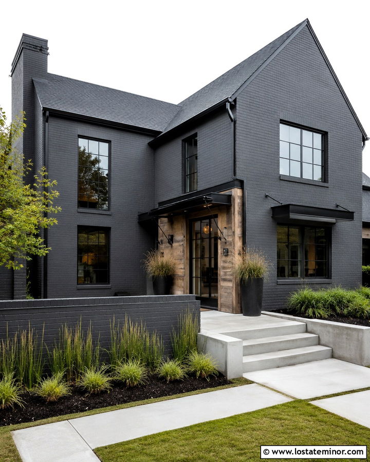 Slate Grey House With Steel Window Frames - 30 Slate Grey House Design With Window Frames Ideas