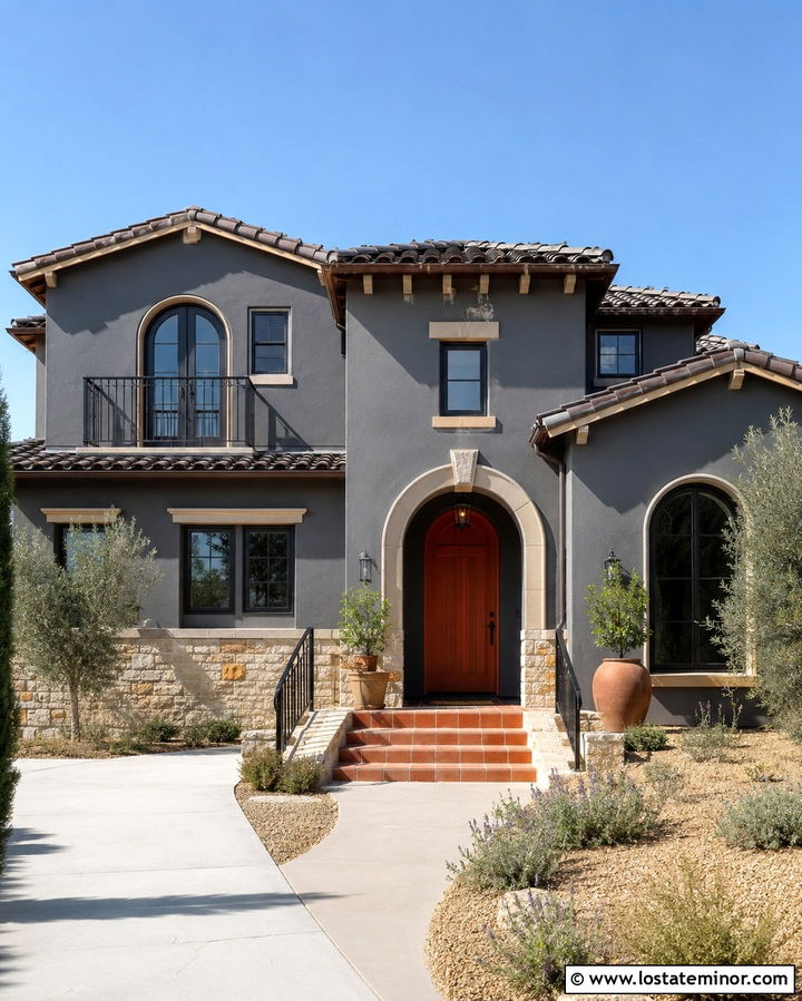 Slate Grey House With Terracotta Accents - 30 Slate Grey House Design With Accents Ideas