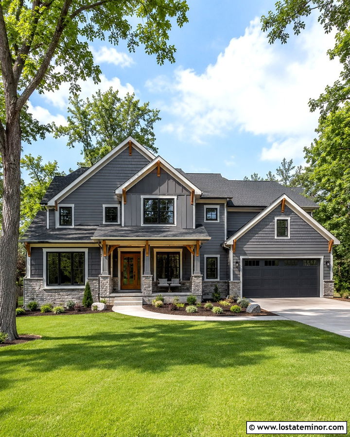 Slate Grey House With Three Gables - 30 Slate Grey House Design With Gables Ideas