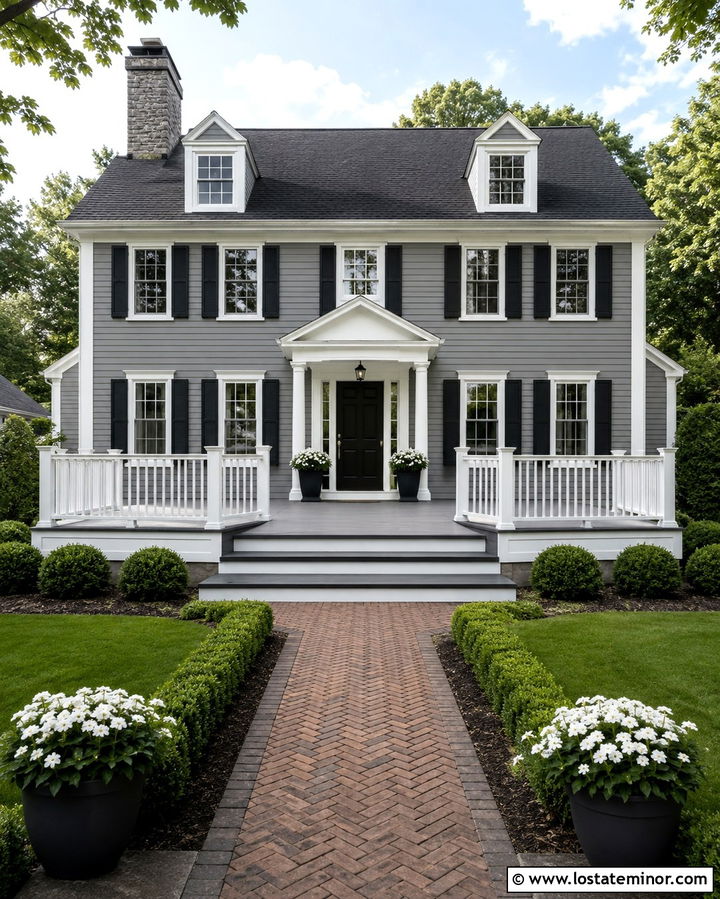 Slate Grey House With Two Tone Deck - 30 Slate Grey House Design With Deck Ideas