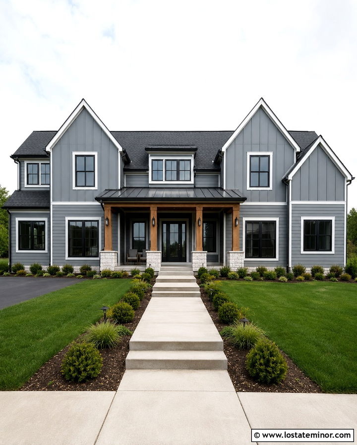 Slate Grey House With Wall Dormers - 30 Slate Grey House Design With Dormers Ideas