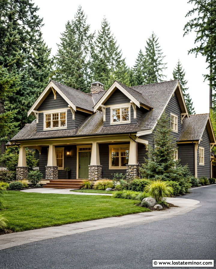 Slate Grey House With Weathered Wood Roof - 30 Slate Grey House Design With Roof Ideas