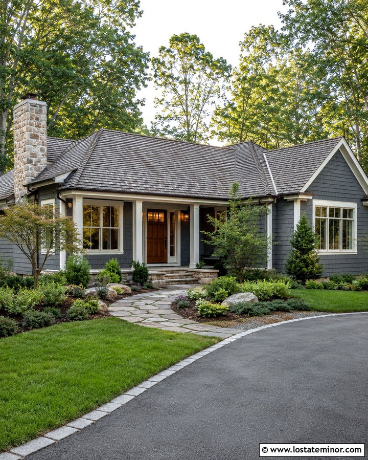 Slate Grey House With Weathered Wood Roof - 30 Slate Grey House Design With Accents Ideas