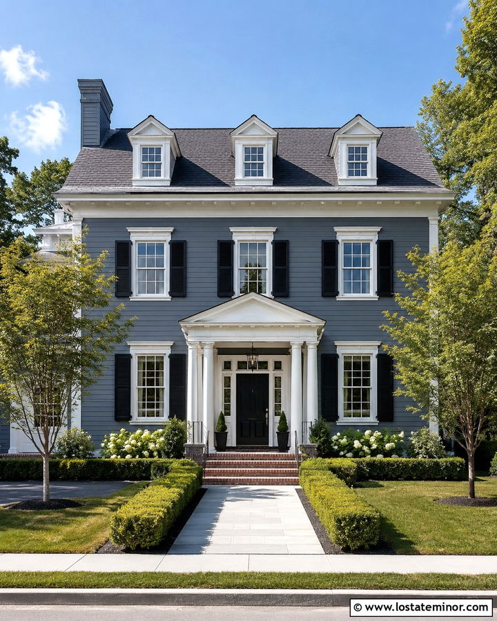 Slate Grey House With White Divided Light Windows - 30 Slate Grey House Design With Window Frames Ideas