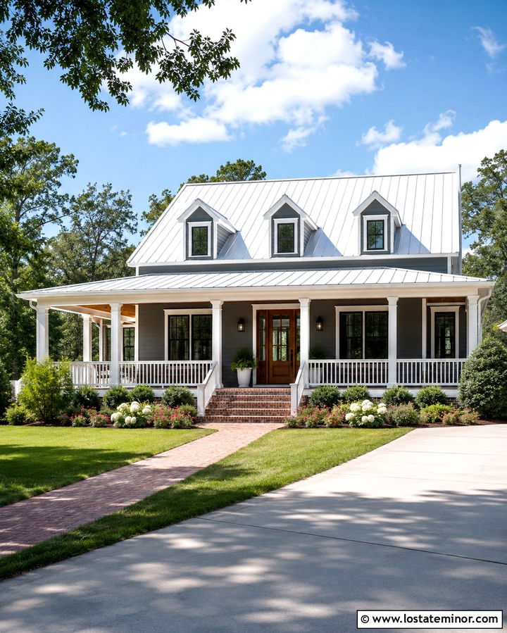 Slate Grey House With White Metal Roof - 30 Slate Grey House Design With Roof Ideas