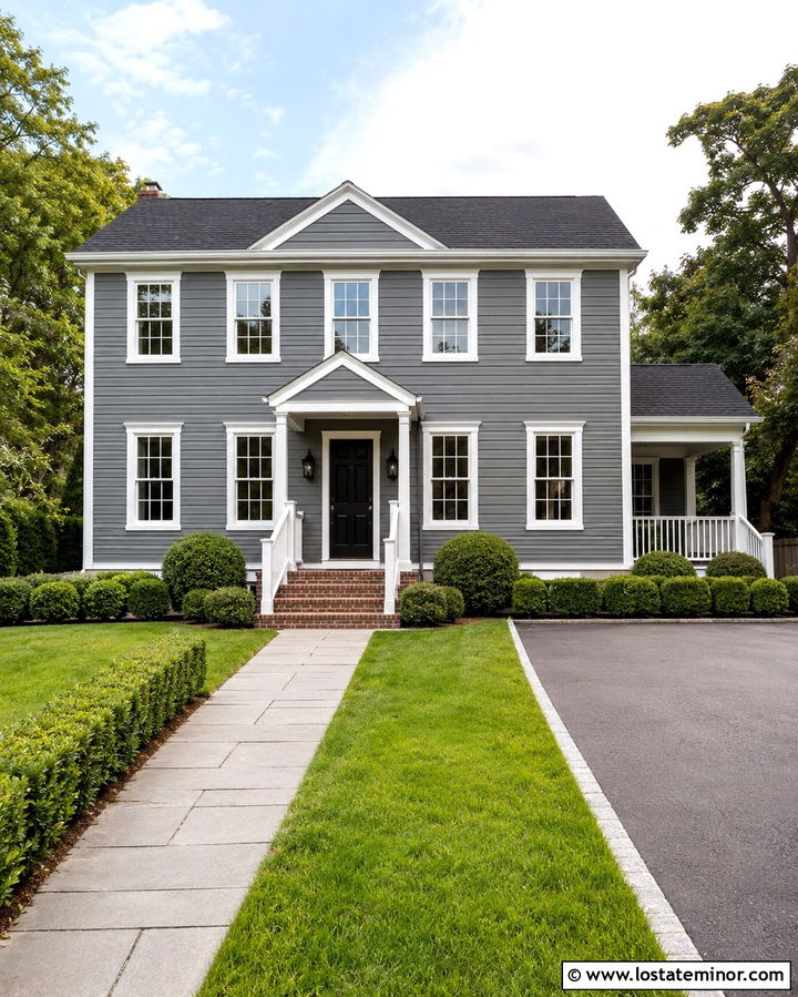 Slate Grey House With White Trim - 30 Slate Grey House Design With Trim Ideas