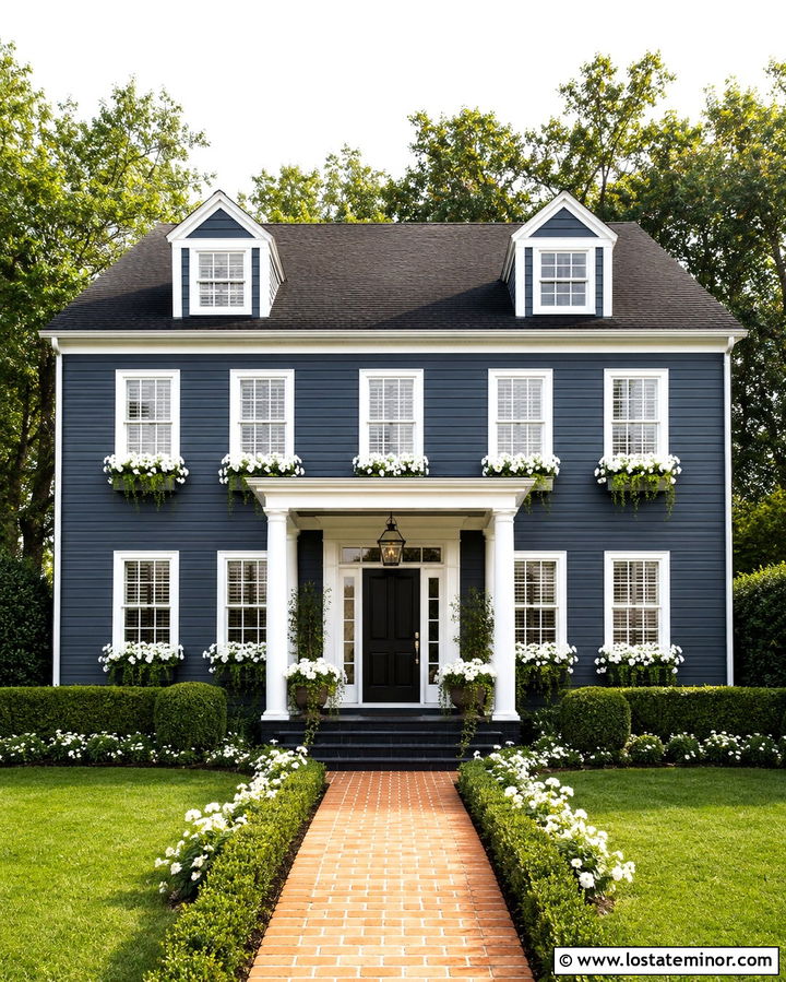 Slate Grey House With White Window Boxes - 30 Slate Grey House Design With Window Boxes Ideas