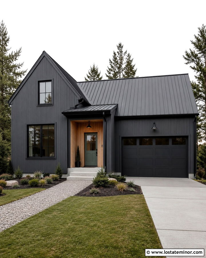 Slate Grey Scandinavian House With Green Dutch Door - 30 Slate Grey House Design With Dutch Door Ideas