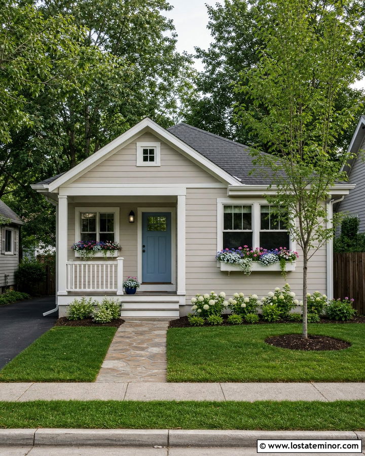 Small Beige House With Window Boxes - 30 Beige House Design With Window Boxes Ideas