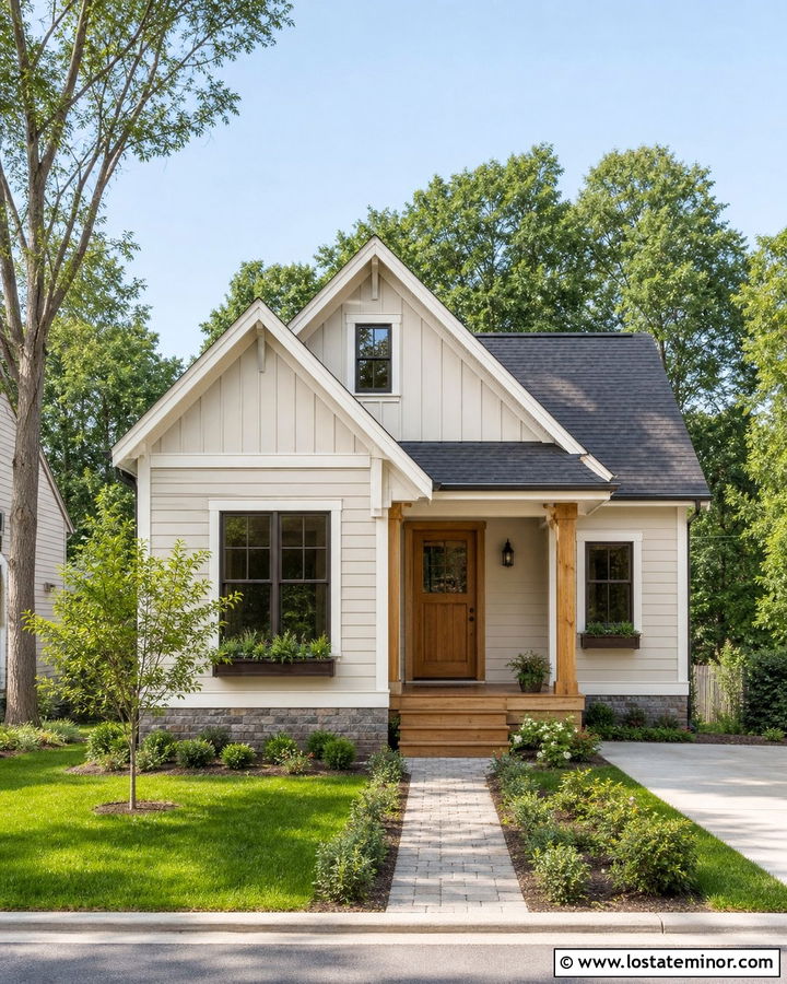 Small Sand House With Layered Gables - 30 Sand House Design With Gables Ideas