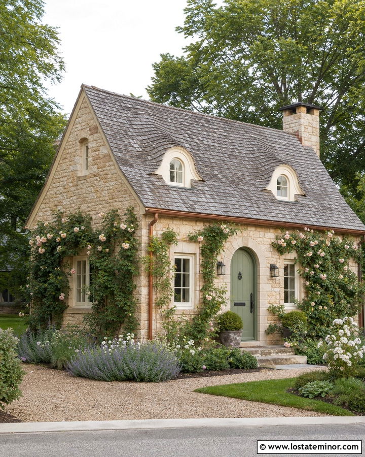 Small Stone Cottage With Eyebrow Dormers - 30 Stone House Design With Dormers Ideas