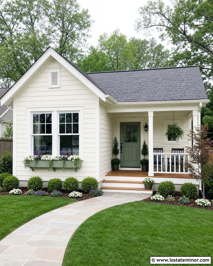 Small White House With Window Boxes - 30 White House Design With Window Boxes Ideas