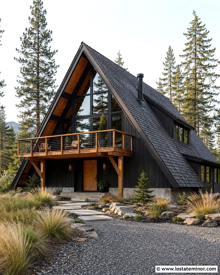 Soft Black A Frame With Asphalt Shingles - 30 Soft Black House Design With Shingles Ideas