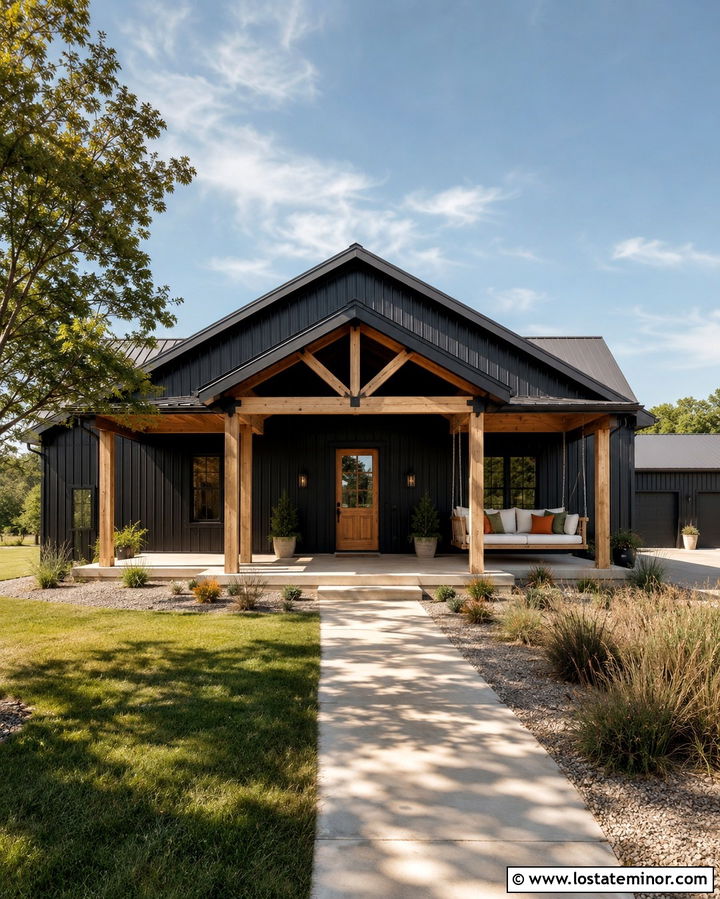 Soft Black Barndominium With Oversized Daybed - 30 Soft Black House Design With Daybed Ideas