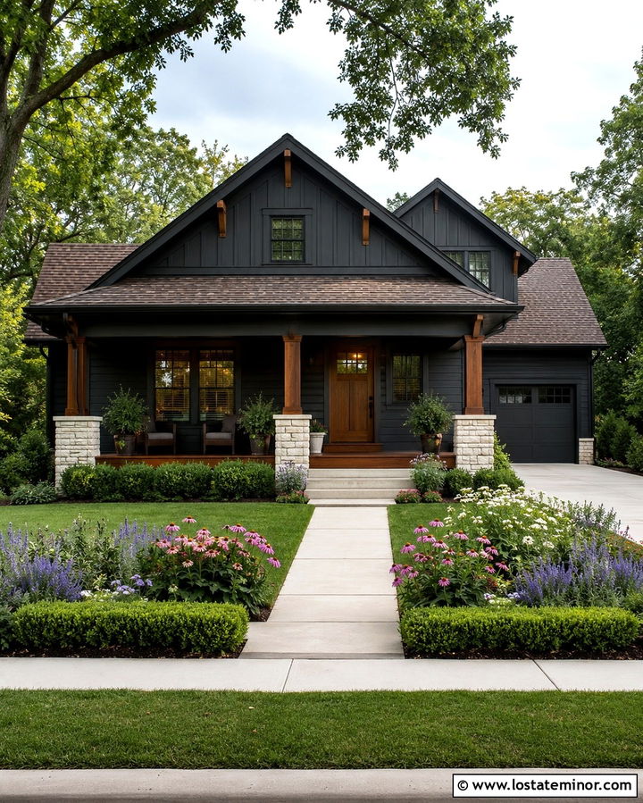 Soft Black Board And Batten Bungalow - 30 Soft Black House Design With Board and Batten Ideas