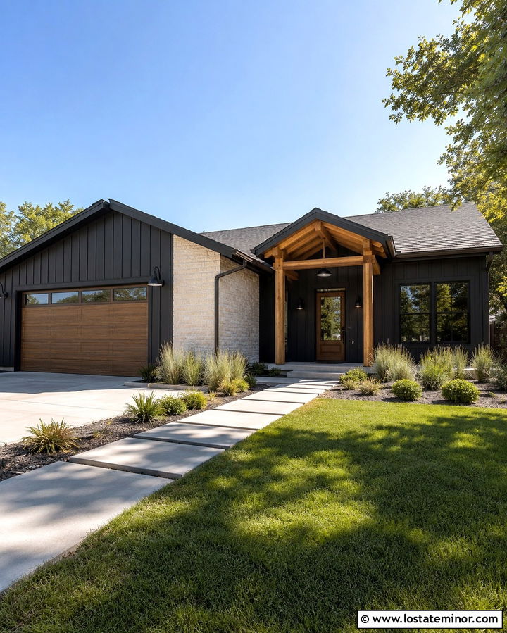 Soft Black Board And Batten Ranch House - 30 Soft Black House Design With Board and Batten Ideas