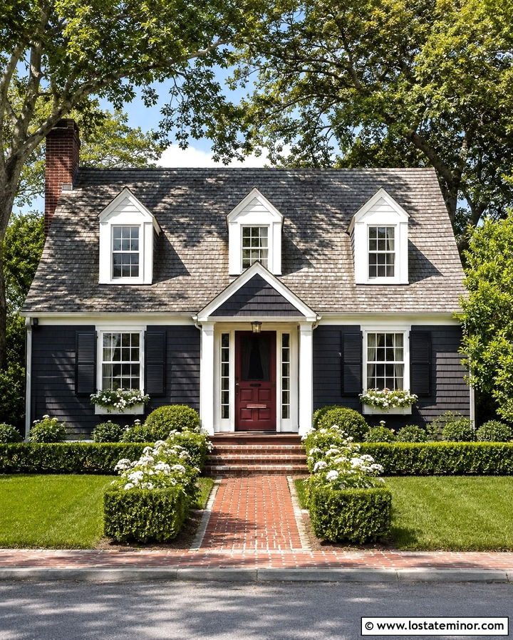 Soft Black Cape Cod With Red Dutch Door - 30 Soft Black House Design With Dutch Door Ideas
