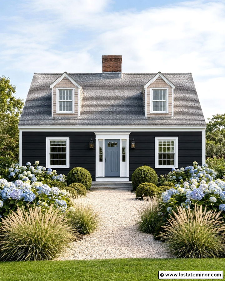 Soft Black Cape Cod With Weathered Cedar Shake - 30 Soft Black House Design With Cedar Shake Ideas