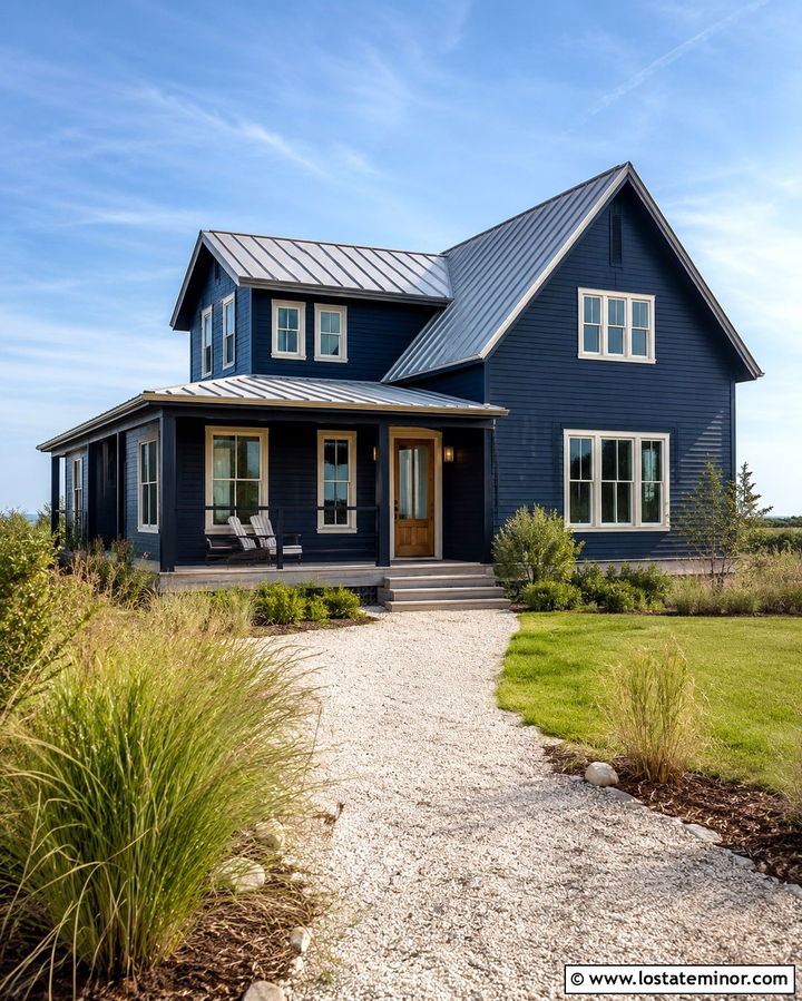 Soft Black Coastal House With Gables - 30 Soft Black House Design With Gables Ideas