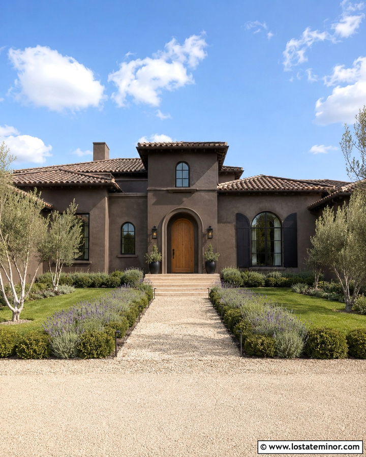 Soft Black House With Arched Window Frames - 30 Soft Black House Design With Window Frames Ideas