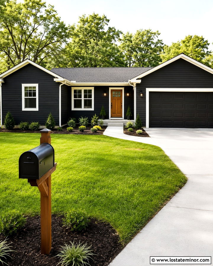 Soft Black House With Budget Mailbox Makeover - 30 Soft Black House Design With Mailbox Ideas