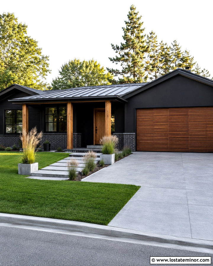 Soft Black House With Charcoal Brick Wainscoting - 30 Soft Black House Design With Wainscoting Ideas
