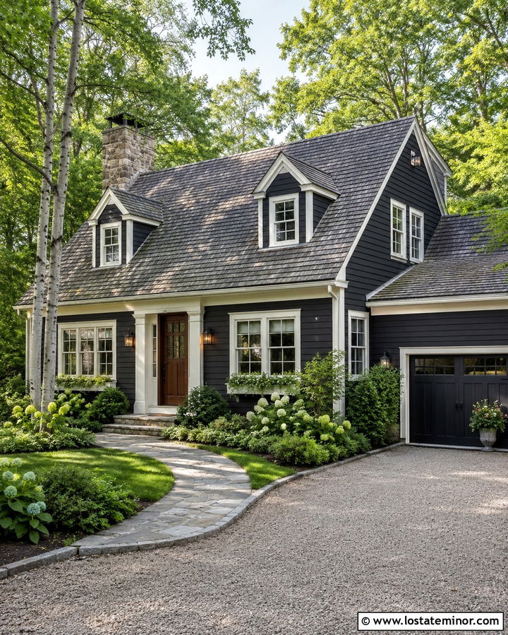 Soft Black House With Cream Trim - 30 Soft Black House Design With Trim Ideas
