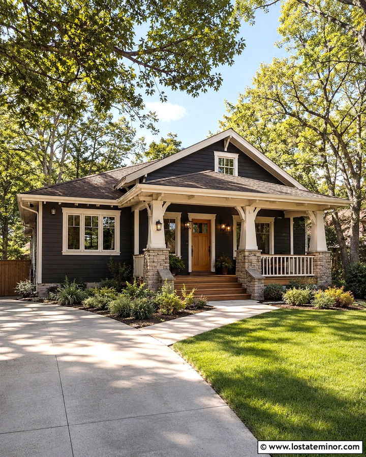Soft Black House With Cream Trim - 30 Soft Black House Design With Accents Ideas
