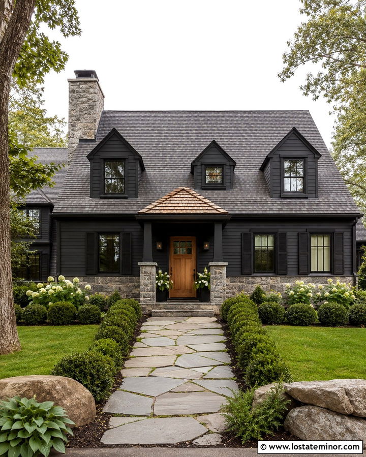 Soft Black House With Granite Wainscoting - 30 Soft Black House Design With Wainscoting Ideas