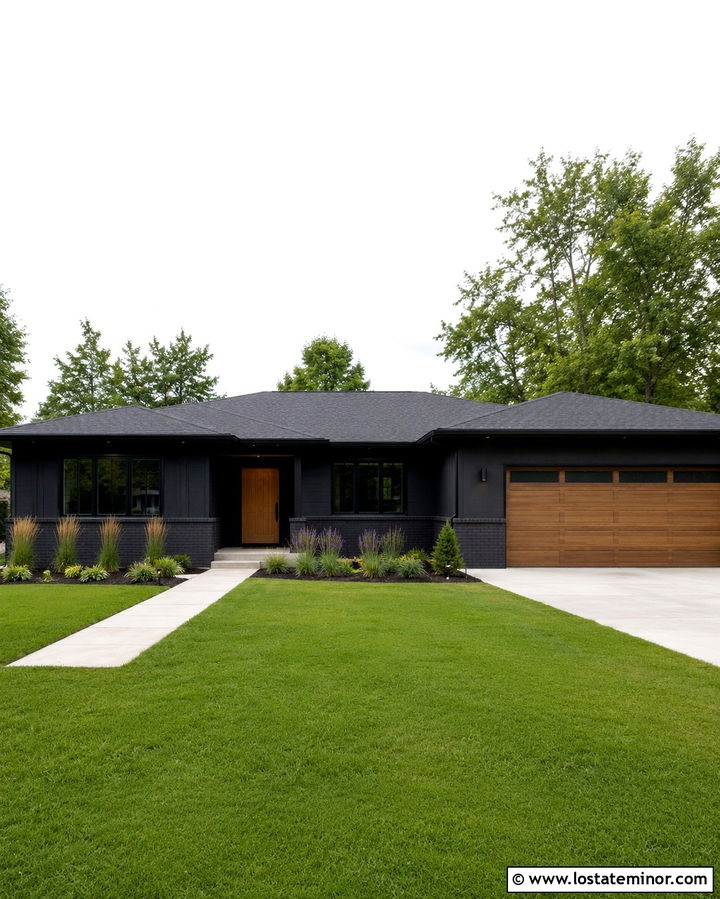 Soft Black House With Low Brick Wainscoting - 30 Soft Black House Design With Wainscoting Ideas