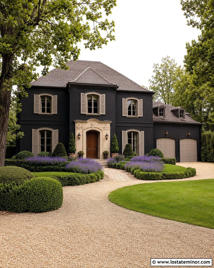 Soft Black House With Mushroom Trim - 30 Soft Black House Design With Trim Ideas
