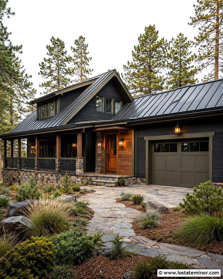 Soft Black House With Olive Trim - 30 Soft Black House Design With Trim Ideas