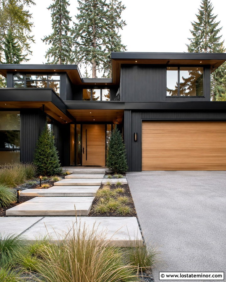 Soft Black House With Pale Oak Trim - 30 Soft Black House Design With Trim Ideas