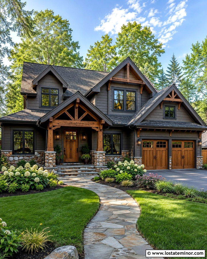 Soft Black House With River Rock Wainscoting - 30 Soft Black House Design With Wainscoting Ideas