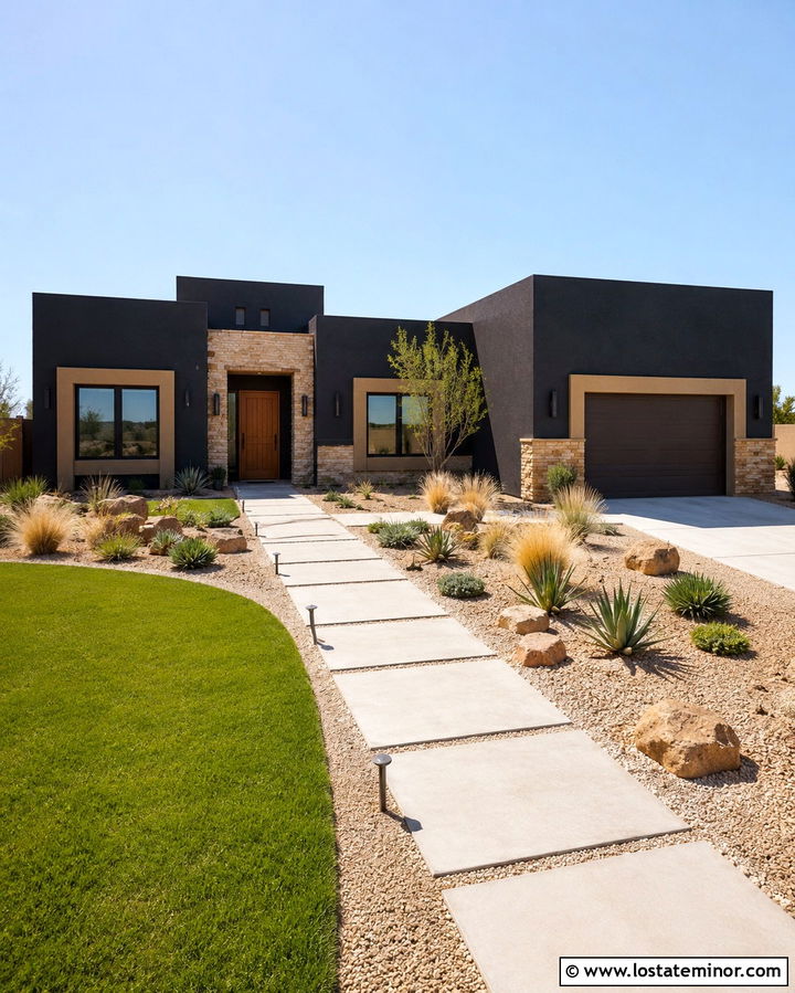 Soft Black House With Tan Trim - 30 Soft Black House Design With Trim Ideas