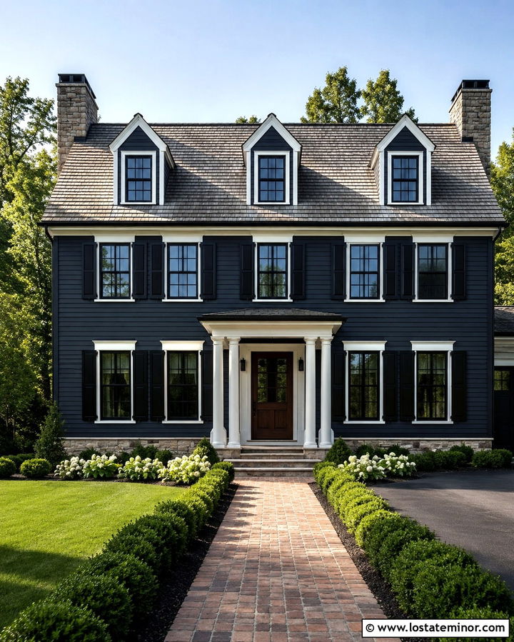 Soft Black House With Warm White Window Trim - 30 Soft Black House Design With Window Frames Ideas