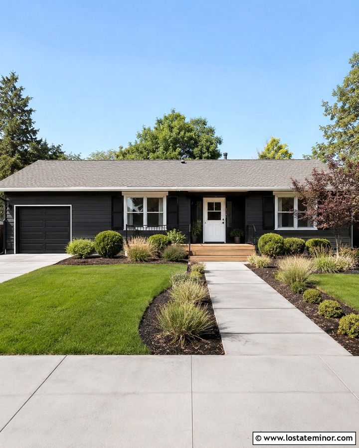 Soft Black Ranch With White Dutch Door - 30 Soft Black House Design With Dutch Door Ideas