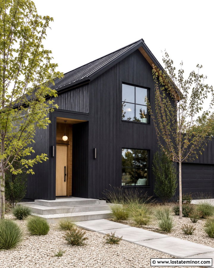 Soft Black Scandinavian House With Minimal Sconces - 30 Soft Black House Design With Lighting Ideas