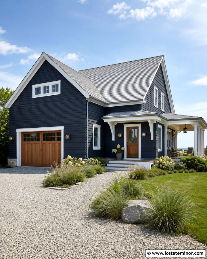 Soft Black Shingle House With Nautical Lights - 30 Soft Black House Design With Light Fixtures Ideas