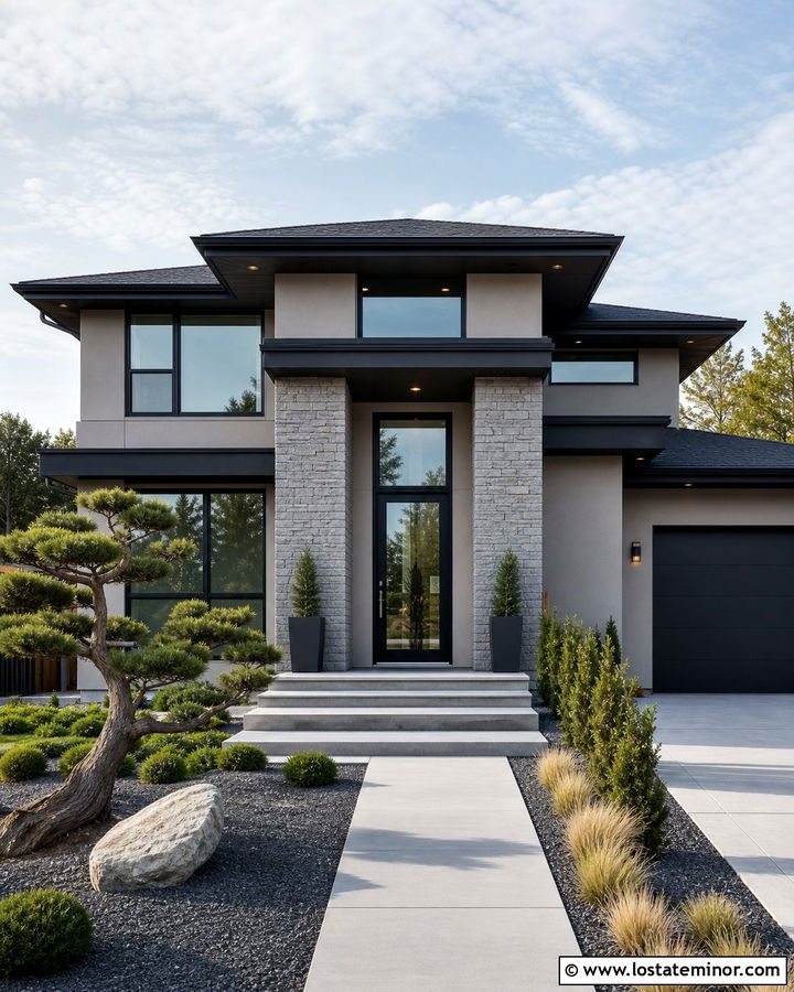 Stacked Stone House With Glass Front Door - 30 Stone House Design With Front Door Ideas