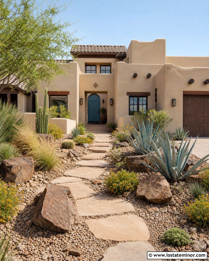 Stone Adobe House With Flat Tile Roof - 30 Stone House Design With Roof Ideas